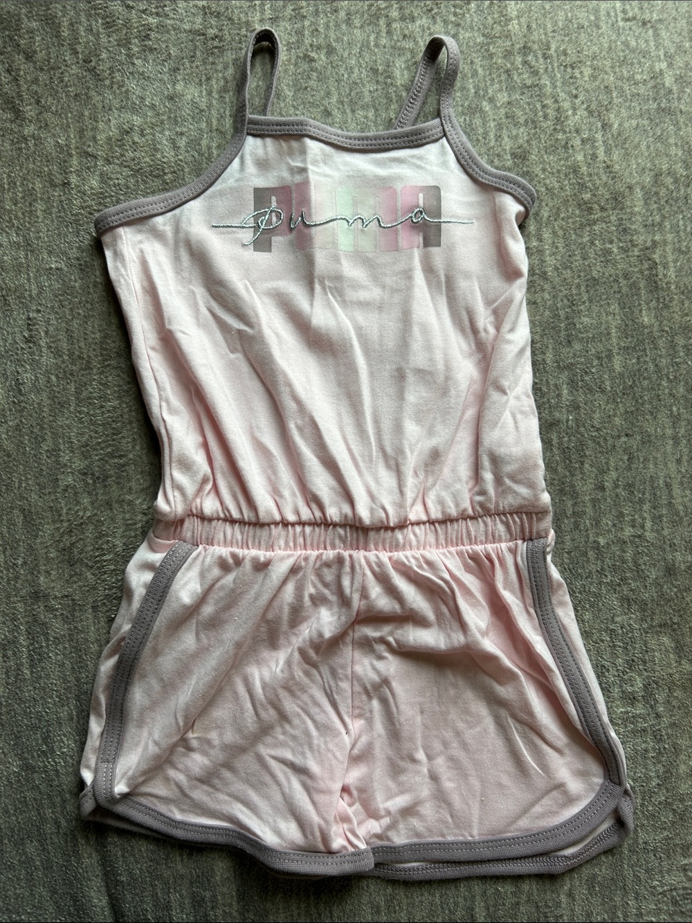Puma Light Pink Romper with Gray Trim